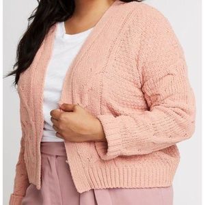 Charlotte Russe Cable Knit Cardigan (Plus Size)